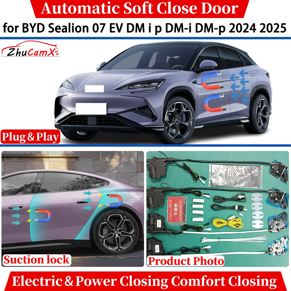 

for BYD Sealion 07 EV DM i p DM-i DM-p 2024 2025 Automatic Soft Close Door Electric Power Comfort Closing Suction lock System