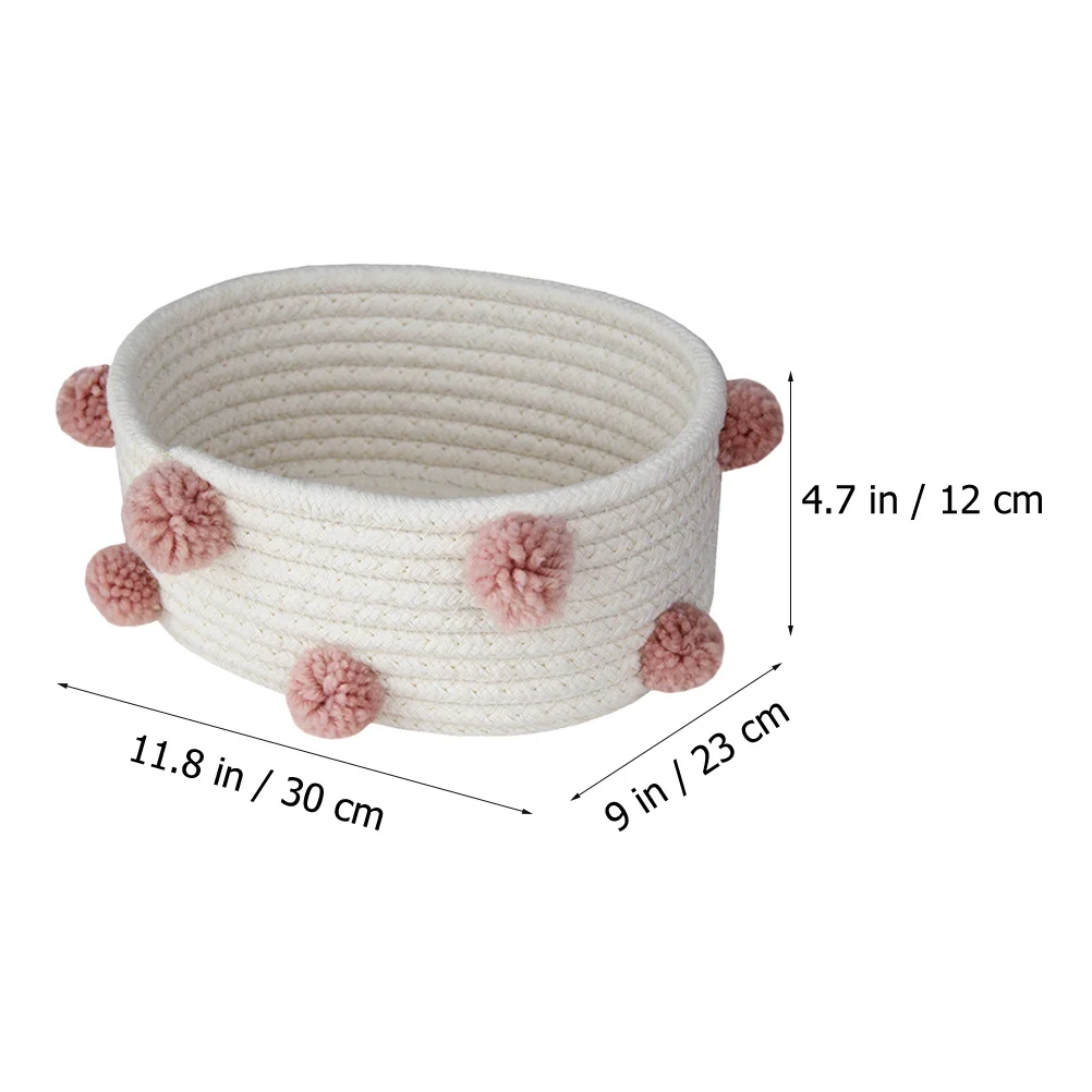 

Woven Storage Basket Cotton Organizer Container Sundries Makeup Phone Accessories Tidy Room Living Bedroom Bathroom Kitchen