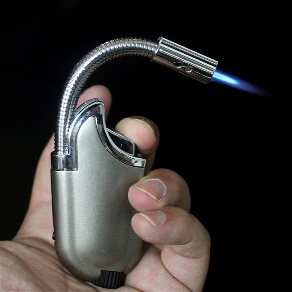 Torch Gas Lighters windproof Lighter Bendable Cigar Butane Lighters Spray Gun Portable Jet Lighter Kitchen Outdoor Blue Flame