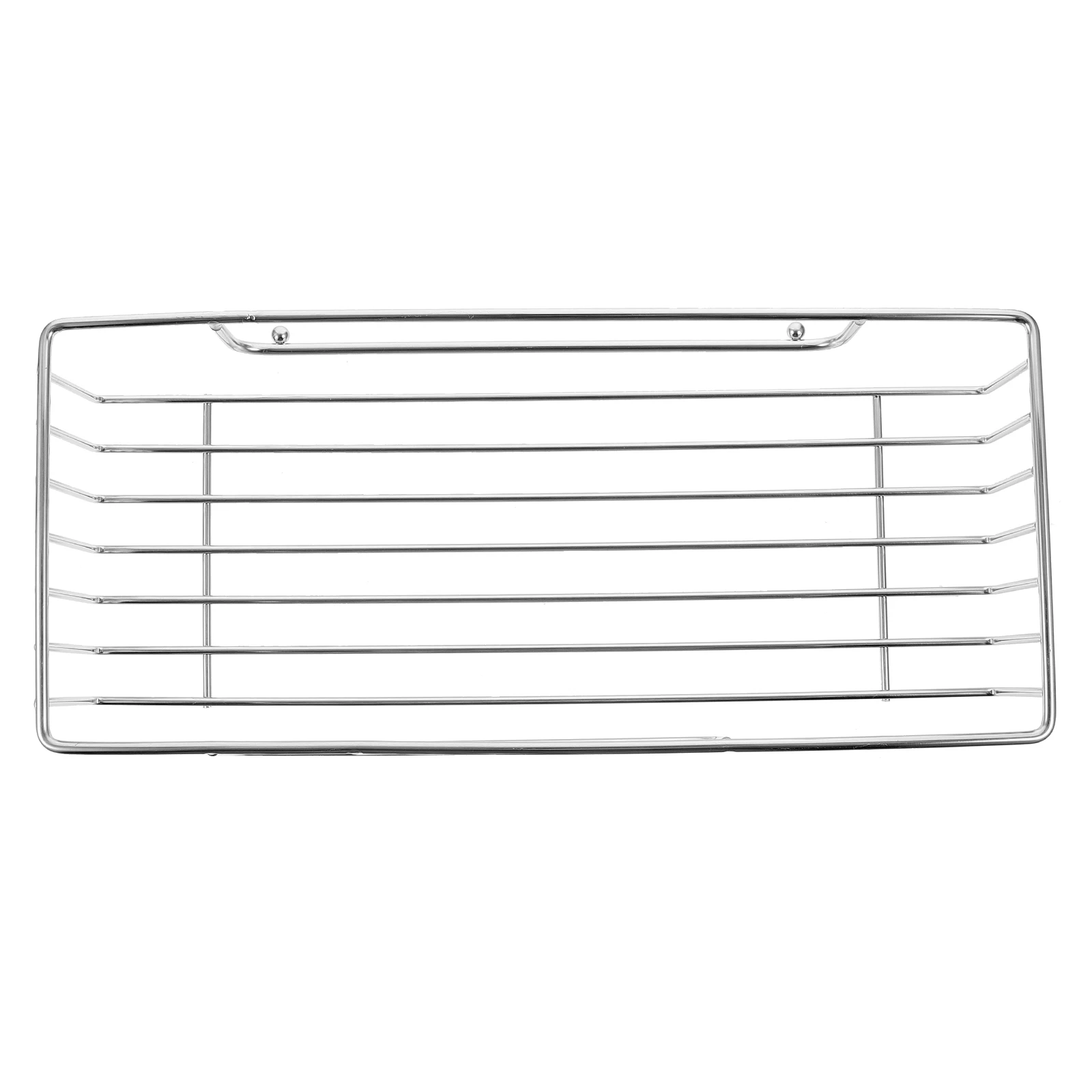

Stainless Steel Bathroom Storage Basket Rack Multifunctional Wall Shelf Large Size Silver Color Strong Bearing Capacity Quick