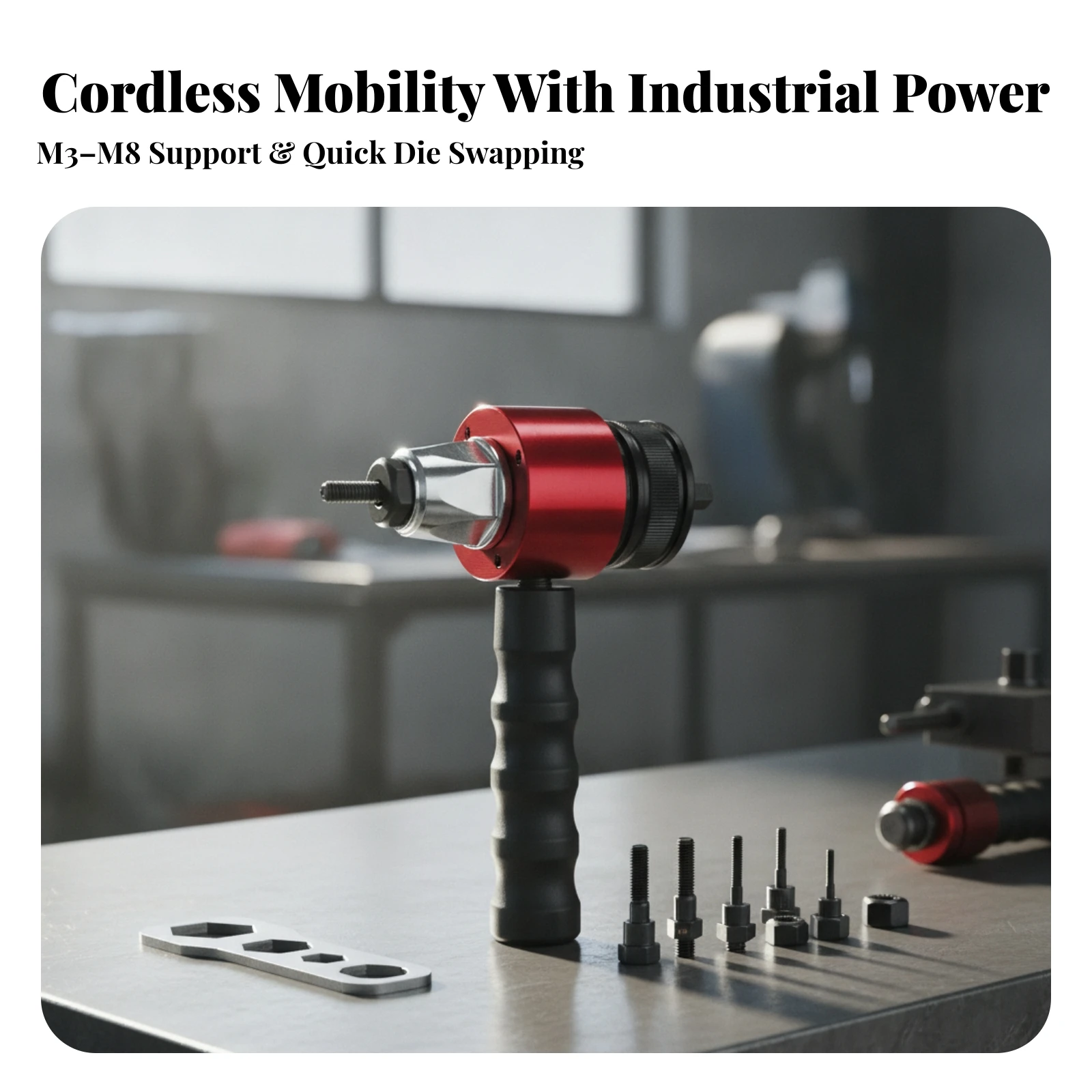 Electric Rivet Nut Battery Powered Cordless Rivet Nut Riveter Lightweight Efficient for Mechanics, Garage, Workshop