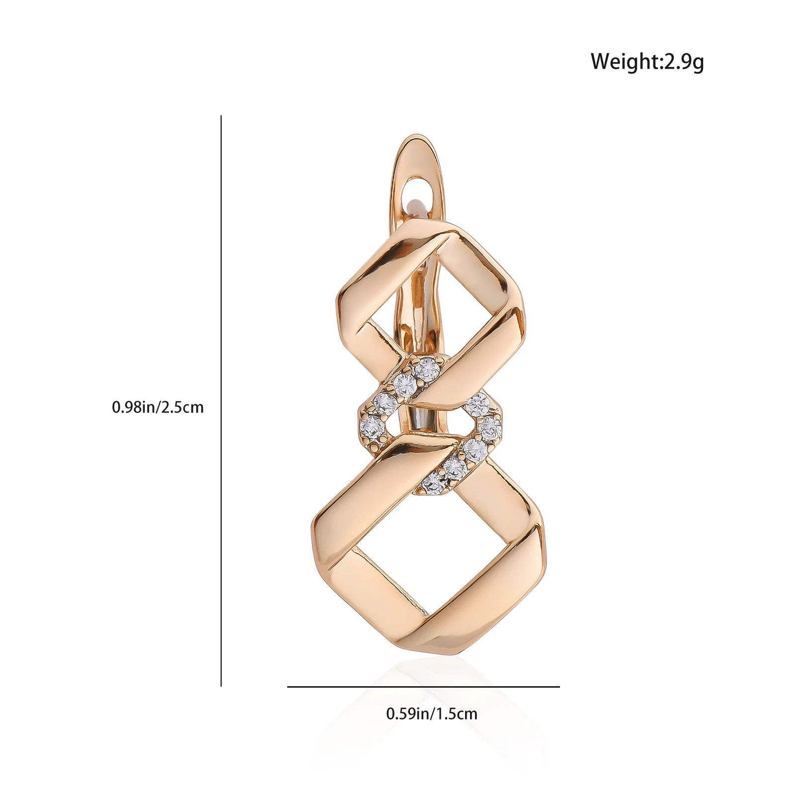 Dckazz Geometry Polygon Earrings Novel Fashion  Inlaid Crystal Shiny Smooth Pendant Earrings for Woman Wedding Jewelry