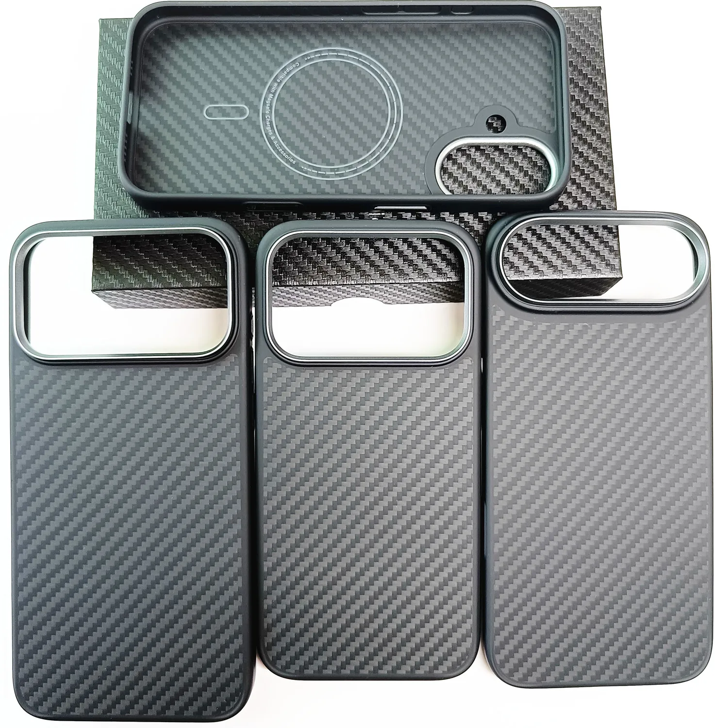 

Genuine Aramid Carbon Fiber Magsafe Case For iPhone 17 Pro Max 17Pro Matte Magnetic Soft Frame Heavy Duty AI Control Armor Cover