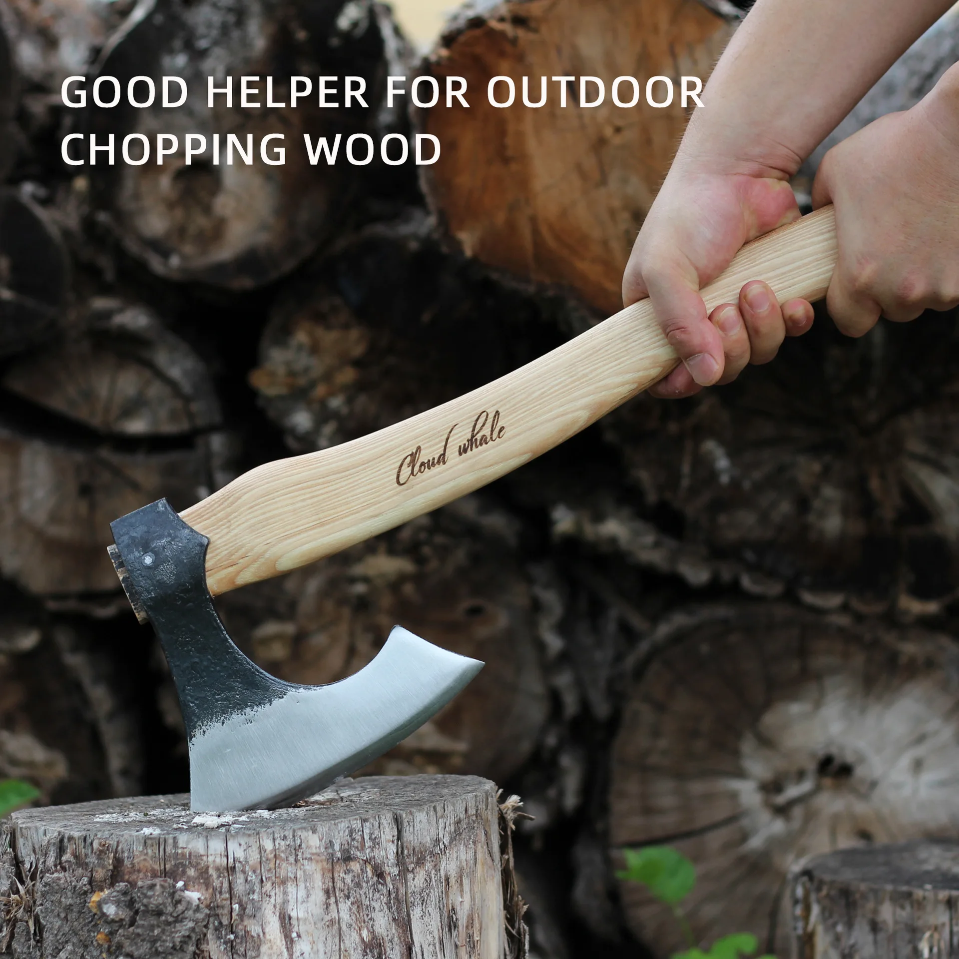 

Forged Wide-Blade Multi-Purpose Tactical Axe for Outdoor Portability Camping Emergency Use and Home Firewood Cutting