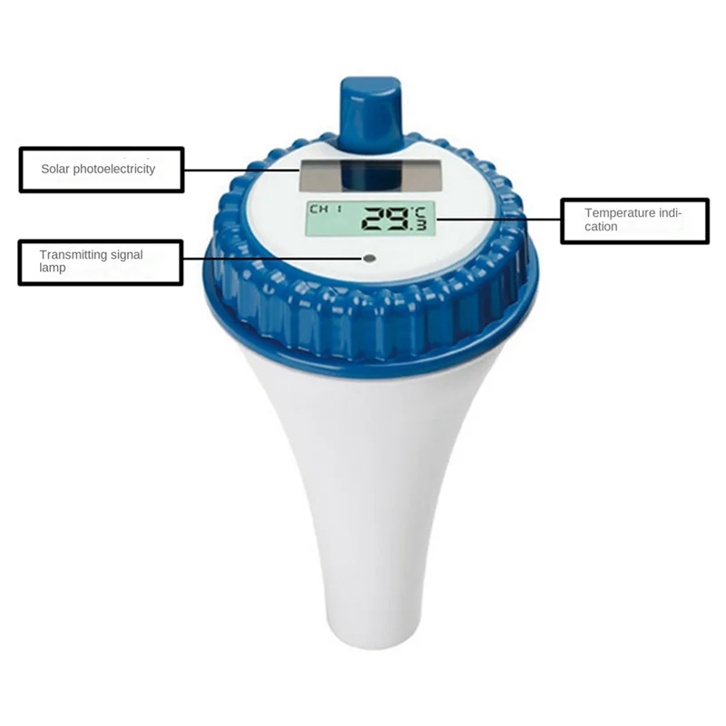 

Pool Thermometer Floating Easy Read Solar Powered Indoor Thermometer Water Temperature Gauge With Indoor Thermometers-ABUA