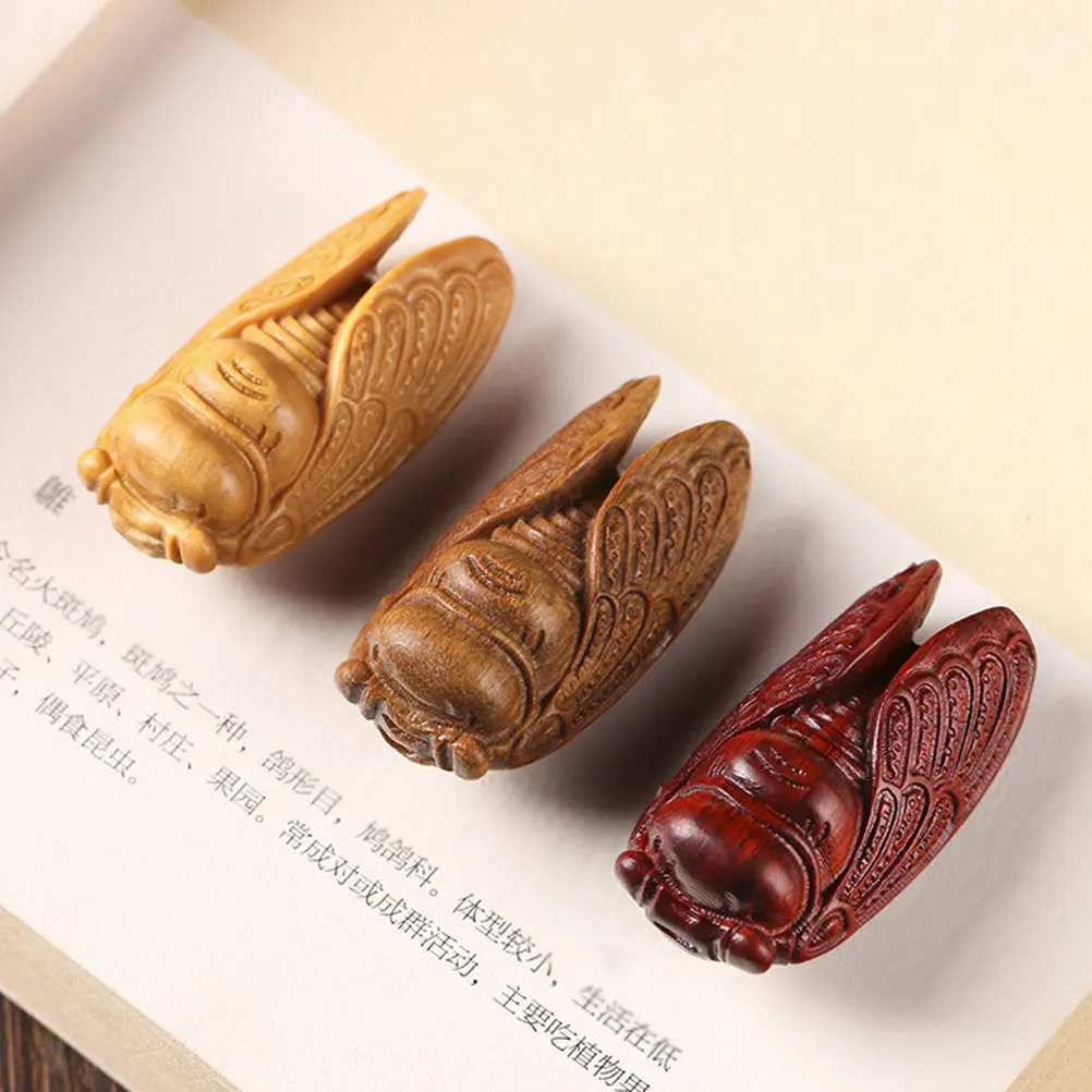 

Wooden Cicada Carved Wood Statue Miniature Cicada Decor For Home Car Interior Decoration Office Desktop Car Interior Small