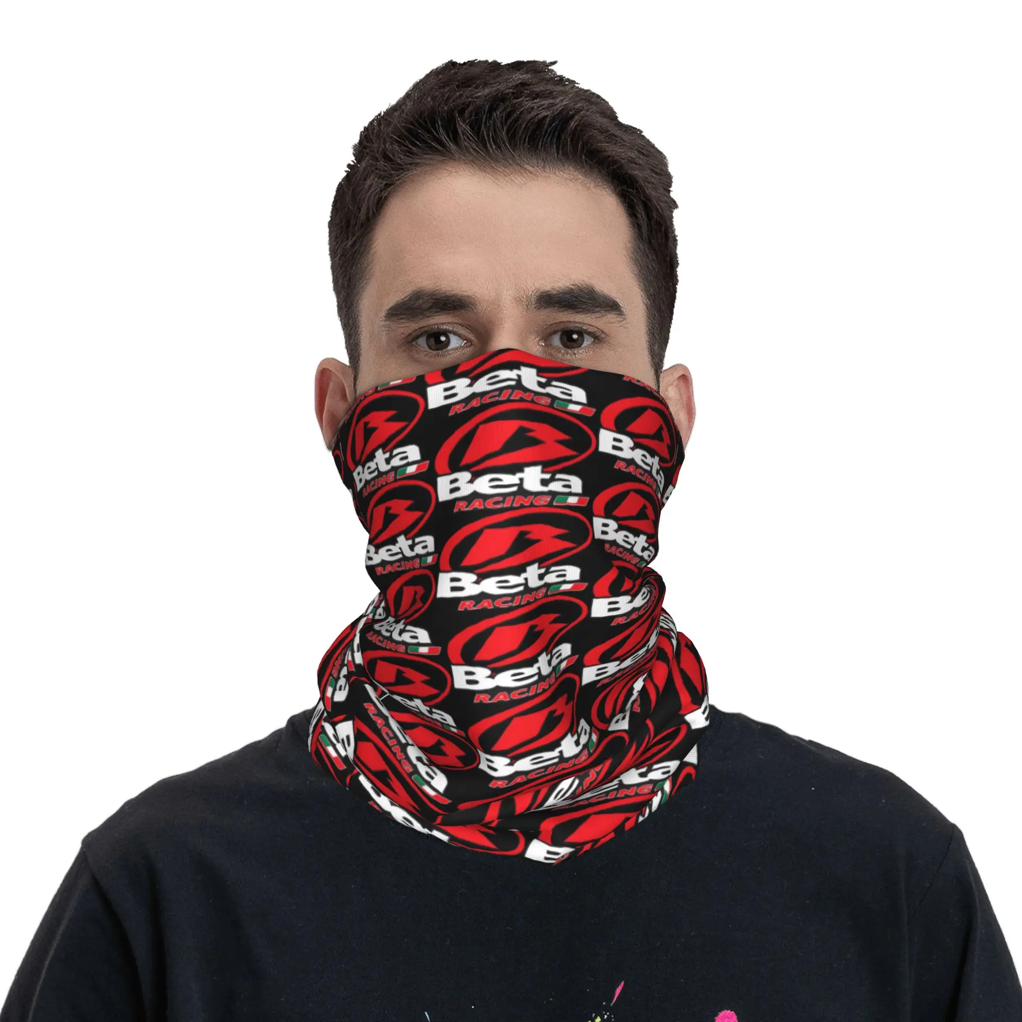 Custom B-Betaed Motor Bandana Neck Gaiter for Hiking Running Women Men Wrap Scarf Motorcycle Racing Balaclava Warmer