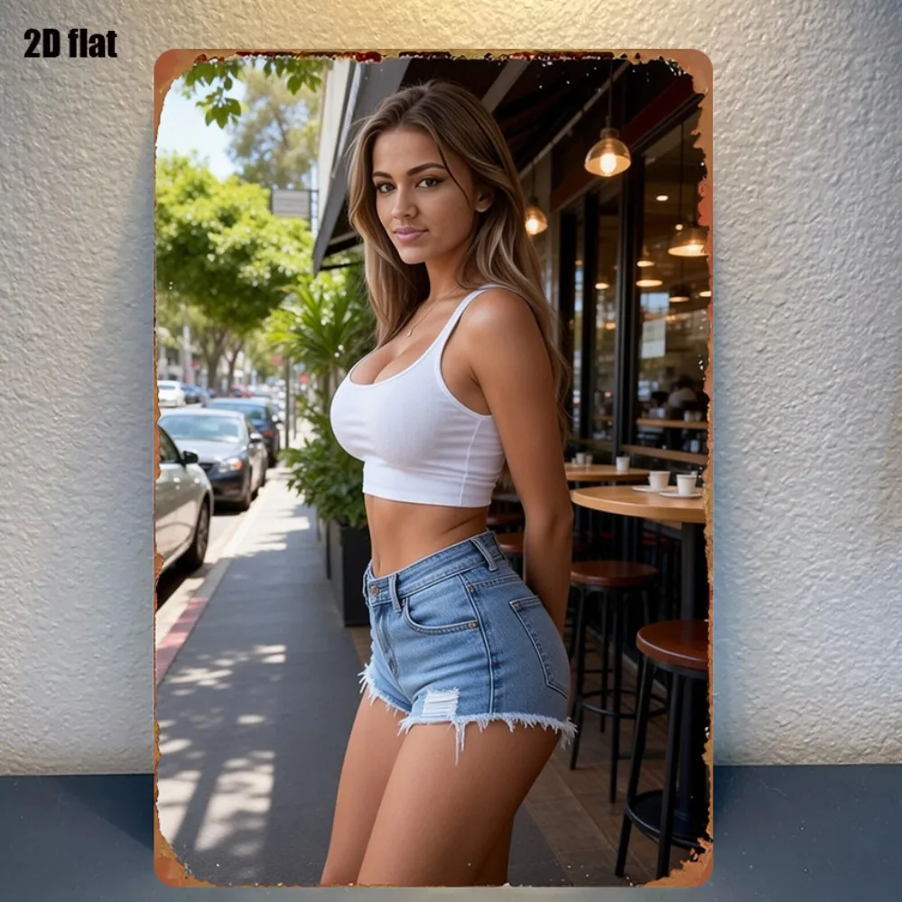 Urban Street Style Blechschild – 8x12 Zoll Metall-Wandkunst, wasserdicht und vorgebohrt für einfaches Aufhängen, langlebige Dekoration für Wohnzimmer und Schlafzimmer