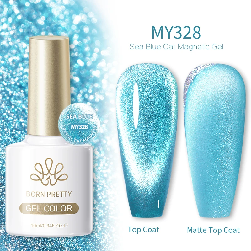BORN PRETTY 10ml Auroras Glitter Cat Magnetic Gel Nagellack Jelly Glasperlen Semi-Permanent Abziehbarer UV LED Lack Maniküre