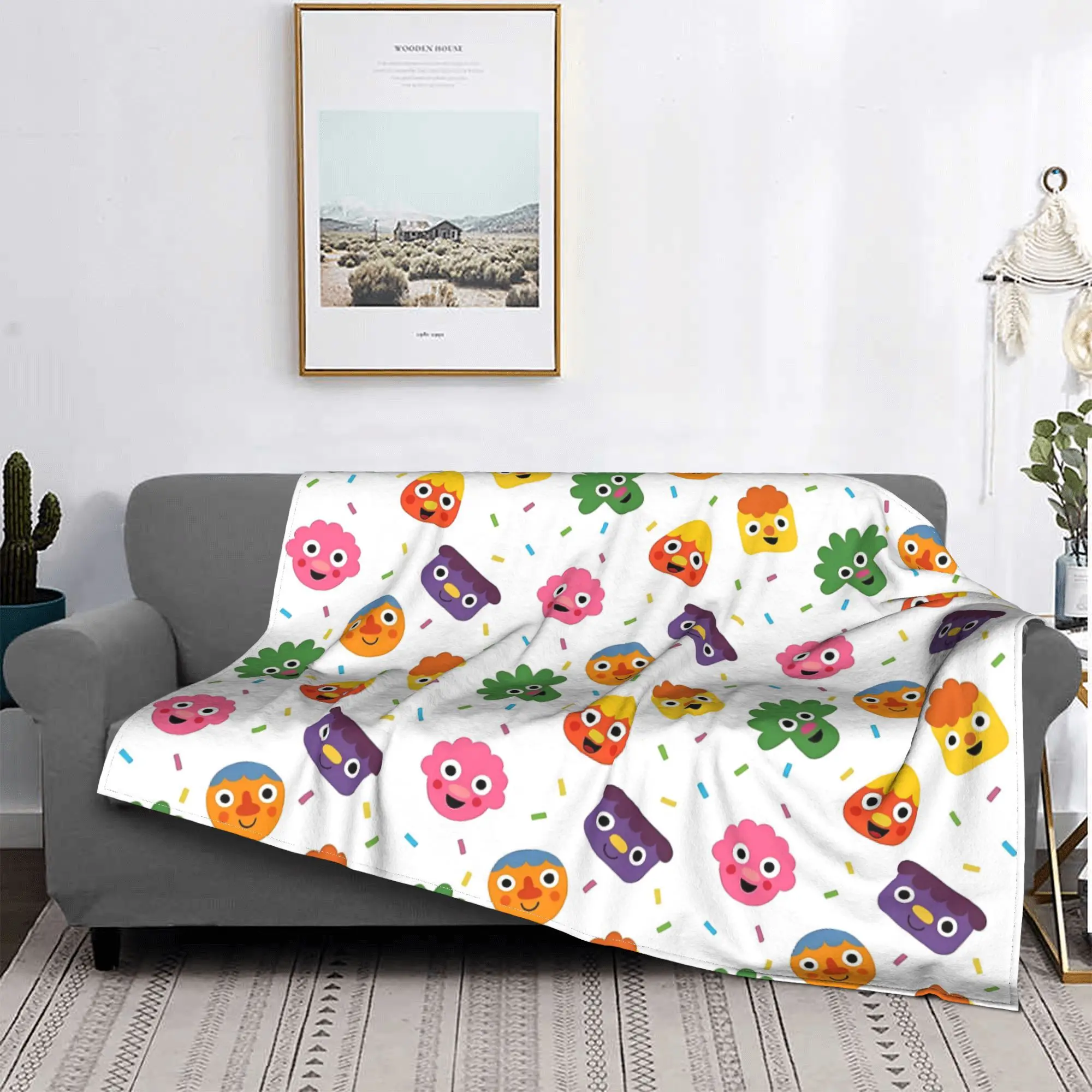 

Noodle & Pals Micro Super Simple Fleece Throw Blanket Nursery Rhymes Songs Blankets Bed Office Soft Plush Thin Quilt Portable