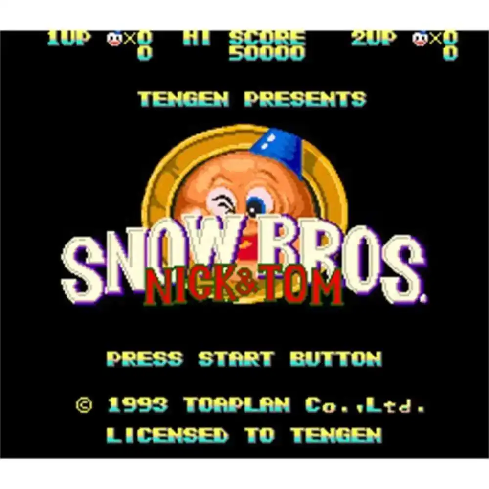 SnowBros 지역 무료 16 비트 MD 게임 카드, 제네시스용 세가 메가 드라이브