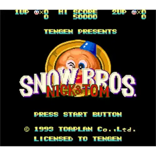 Tarjeta de juego MD de 16 bits gratis de la región de SnowBros para Sega Mega Drive para Genesis