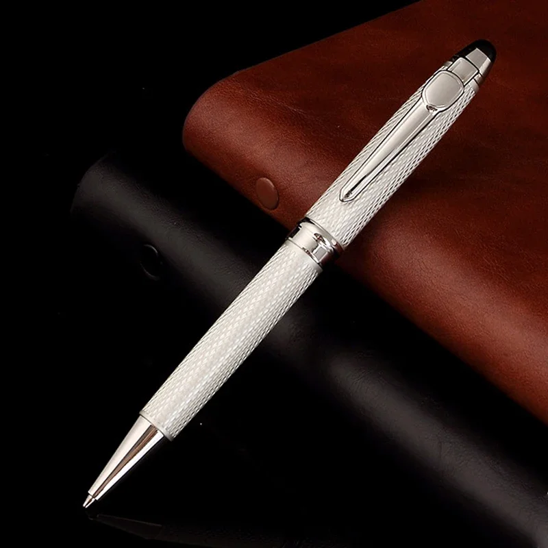 

Роскошная металлическая шариковая ручка серебристого и золотого цвета для студентов, портативные ручки для письма, бизнес-каллиграфия, школьные канцелярские принадлежности, подарок