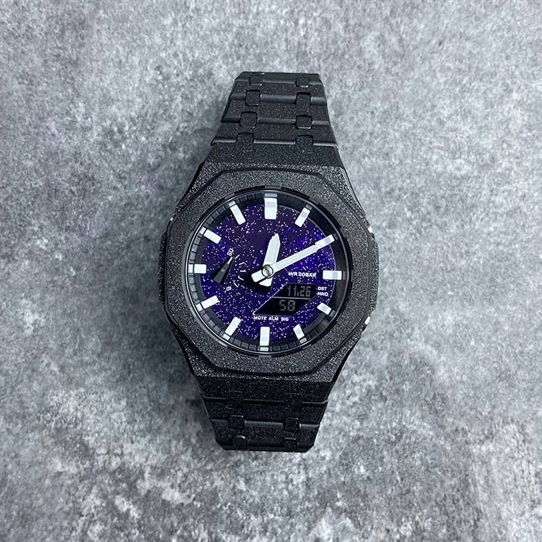 Модификация GA2100, металлический мужской комплект модов «сделай сам», для Casio G-SHOCK GA-2100 GA-2110, корпус из нержавеющей стали, ремешок для часов, замена CasiOak