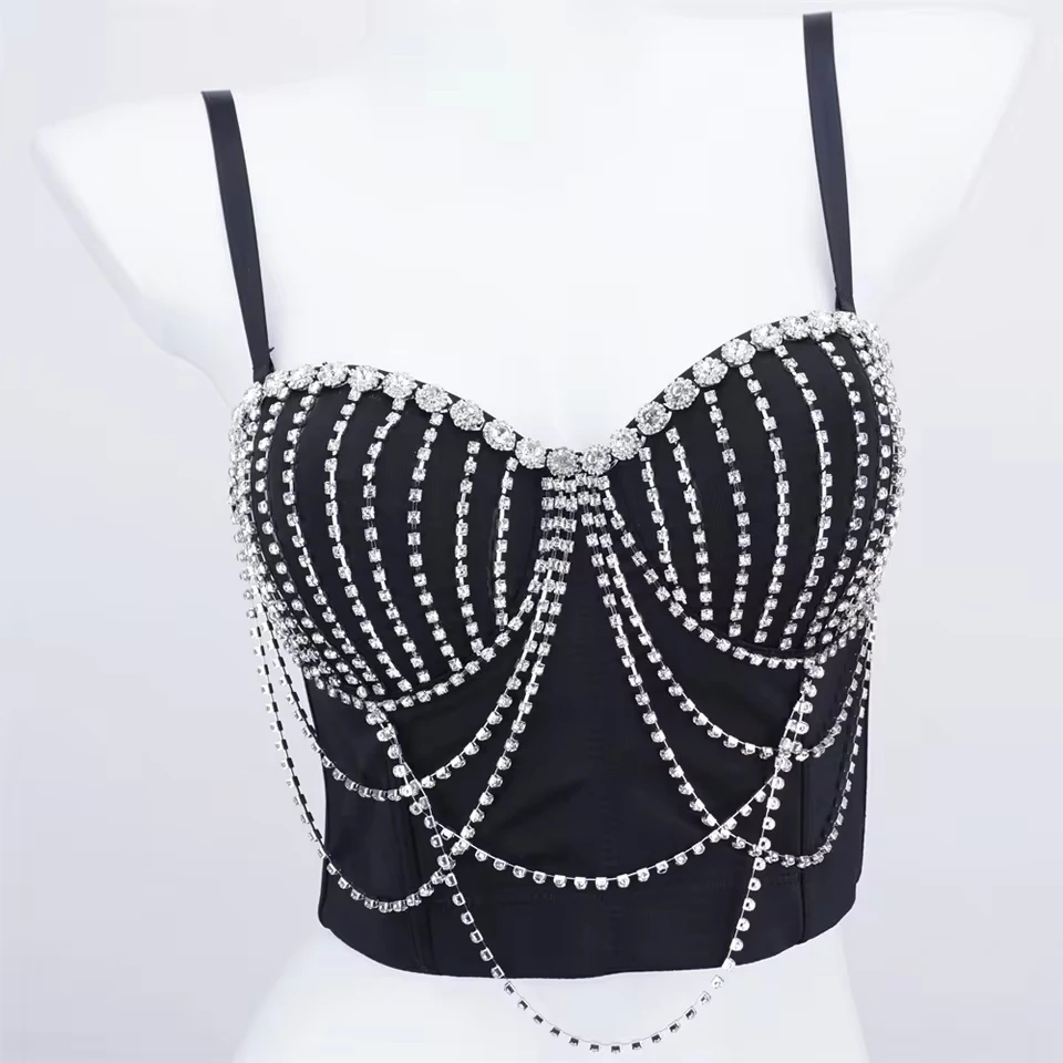 

Europe And The United States Thin Mold Cup Fishbone Corset Female Knitting Punk Waist Bustier Navel Undershirt Female