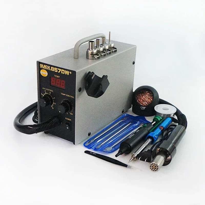 الأصلي QUICK-857DW + محطة لحام مصلحة الارصاد الجوية SMT سبيكة لحام كهربائي بغا إعادة العمل ديسولديرينغ أدوات إصلاح اللحام 220 فولت