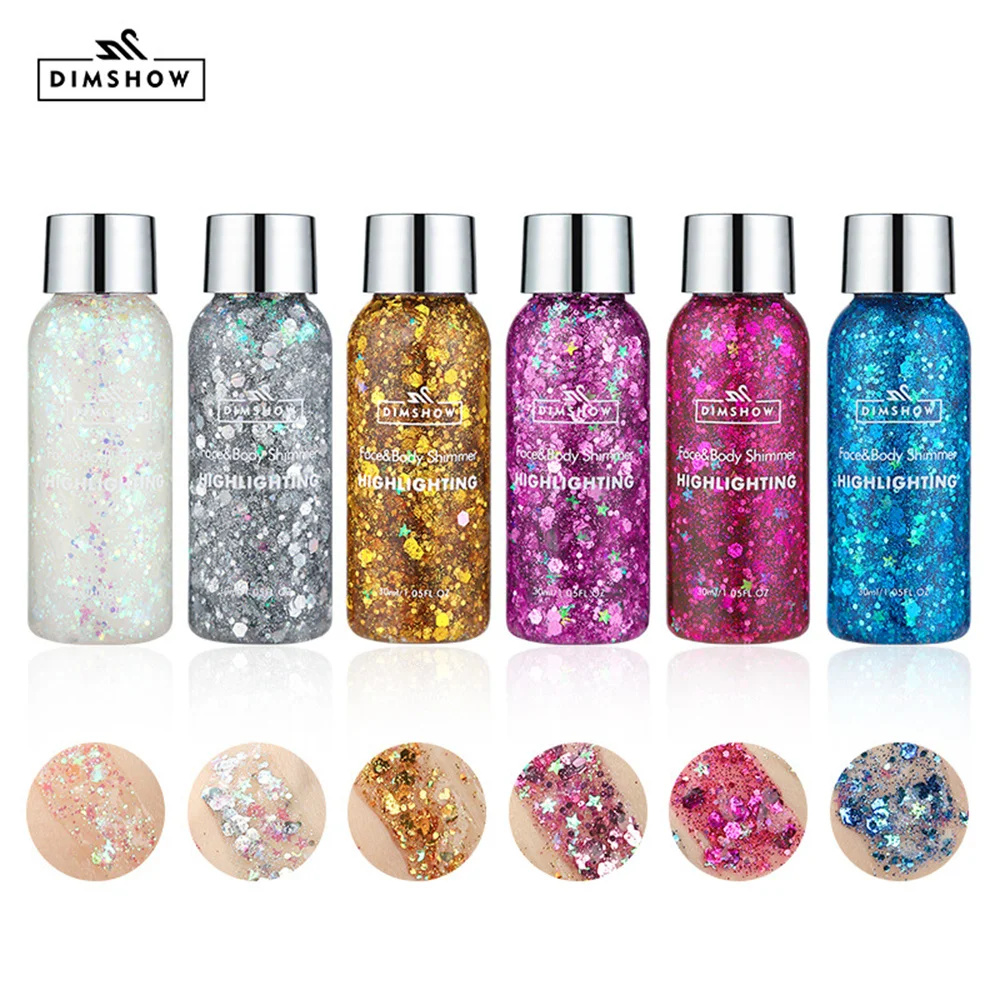 5/10/15PCS Sparkling Sequins Ease Of Use Moderate Size Eye Shadow Gel Sequin Set Sequin Gel Tack-free Portable Liquid Eye Shadow