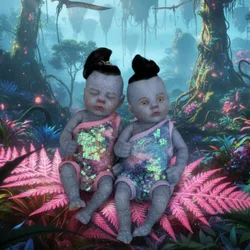 28CM Avatar Loulou&Meadow Lifelike Reborn Baby Dolls Collectible Art Dolls Full Soft Vinyl Bebe Dolls Detailed Painting Toys