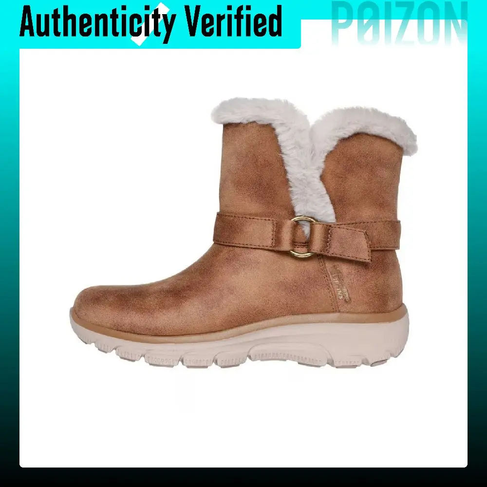 Skechers EASY GOING Leather Ankle Boots Women's Brown 168045-CSNT