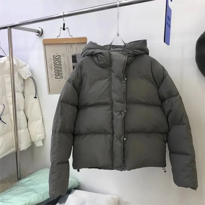 Veste courte à capuche en duvet d'édredon pour étudiants, manteau rembourré en coton, Joker décontracté, doux et charmant, automne et hiver, nouveau