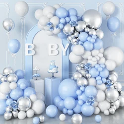 104pcs Blue White Balloon Garland Arch Kit, baby shower Gender revealing Anniversary bachelor party Birthday Wedding Decorations