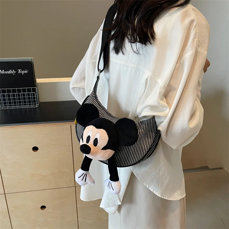 حقيبة كروس نسائية جديدة بحزام قابل للتعديل من ديزني ميكي دول، حقيبة عصرية عالية الجودة ومتينة ومتعددة الاستخدامات هدية للفتيات #3