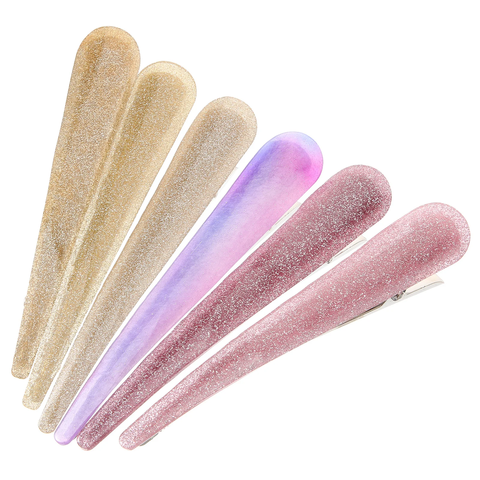 

6pcs Duckbill Candy Color Metal Barrettes For Thick Women Hair Accessories Long Hair Clips Jaw Clips For Daily Wear Party