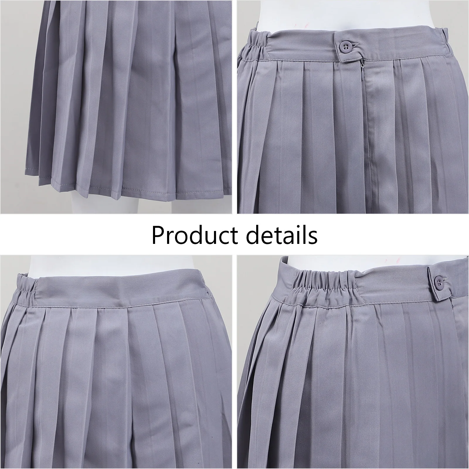 

Pleat Skirt High Waist A-Line Graduation Party School Student Uniform Girls Skirts Spandex Comfortable Pleat Skirt
