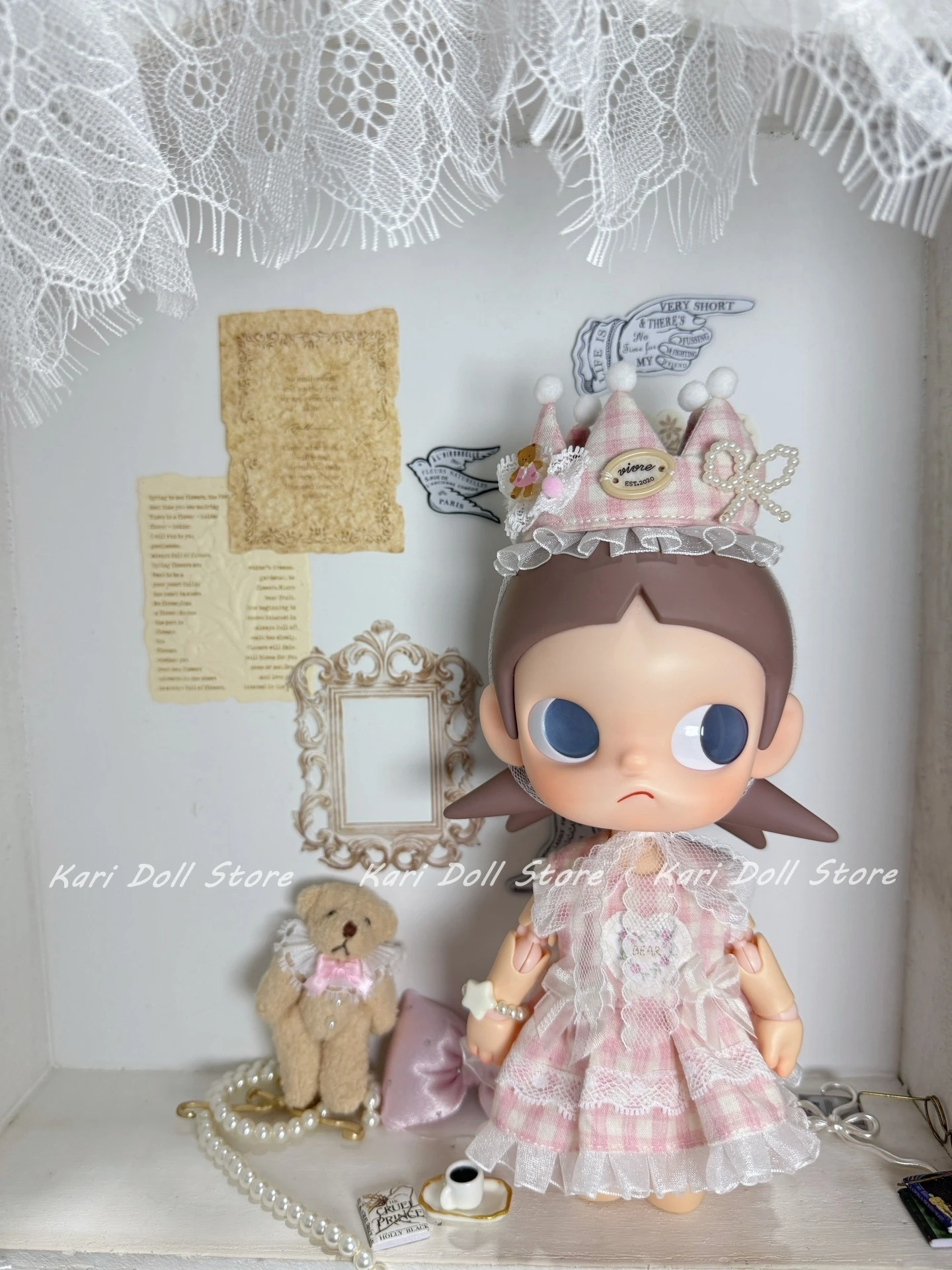 2026 Kari Store Handmade Dress Clothes for Zsiga 1l8 accessories Doll 8 points action figure Retro teddy bear puffy skirt set