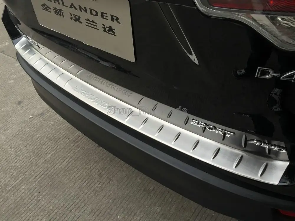 Stainless Steel Rear Bumper Sill Protector Trim For Toyota Highlander 2014 2015 2016 2017 2018 2019 Car Accessories Stickers