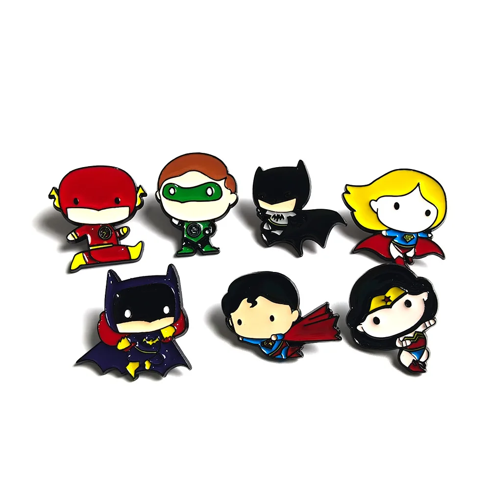 1 Set Classic European and American Film Metal Brooch Cartoon Superhero Character Badge Cute Anime Jewelry Brooch Y2k Fashion