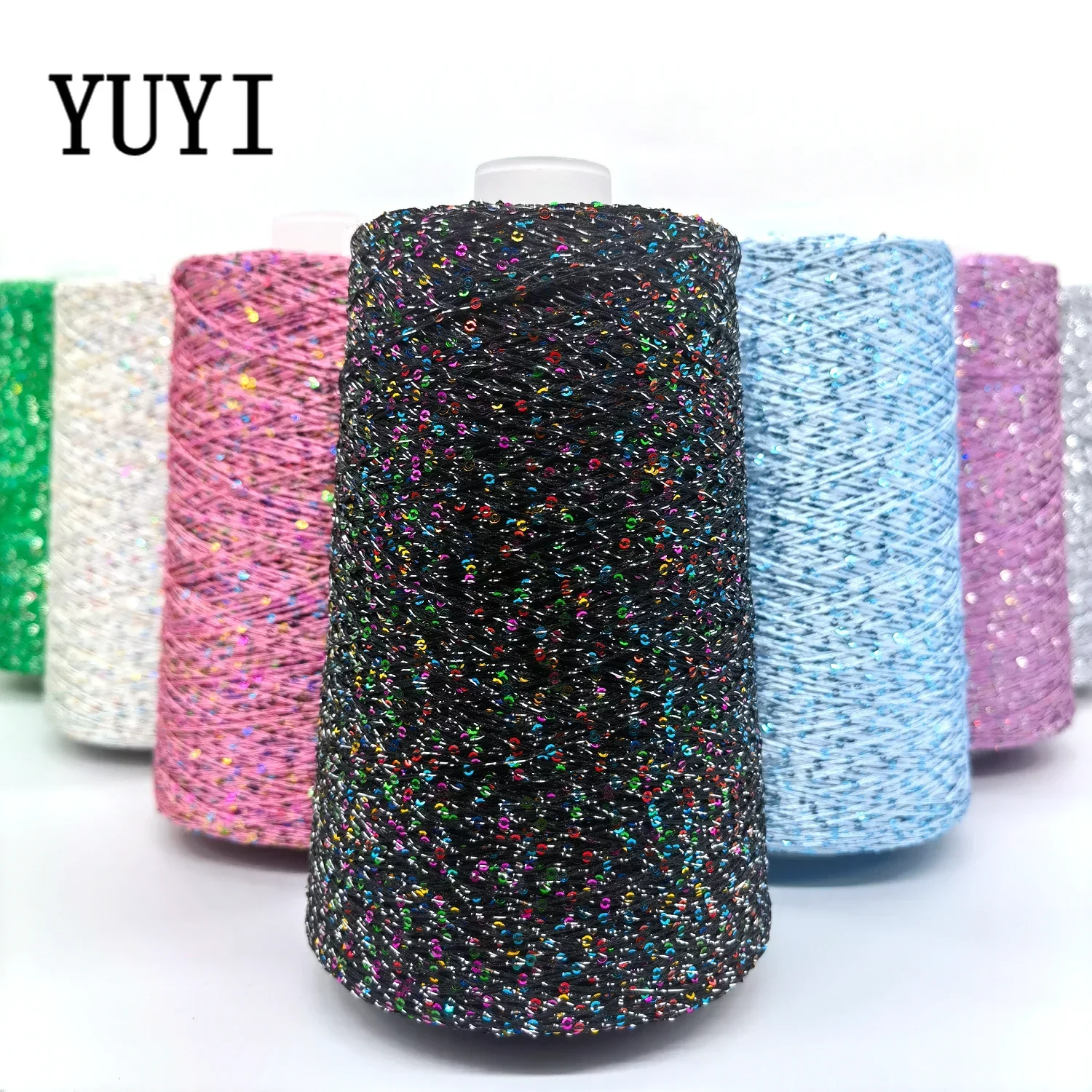 YUYI 500g пряжа 2mm Sequins Yarn Crochet Knitting Yarn High-density Needlework Hand Knitting DIY for Woman Woollen  Hat Scarf