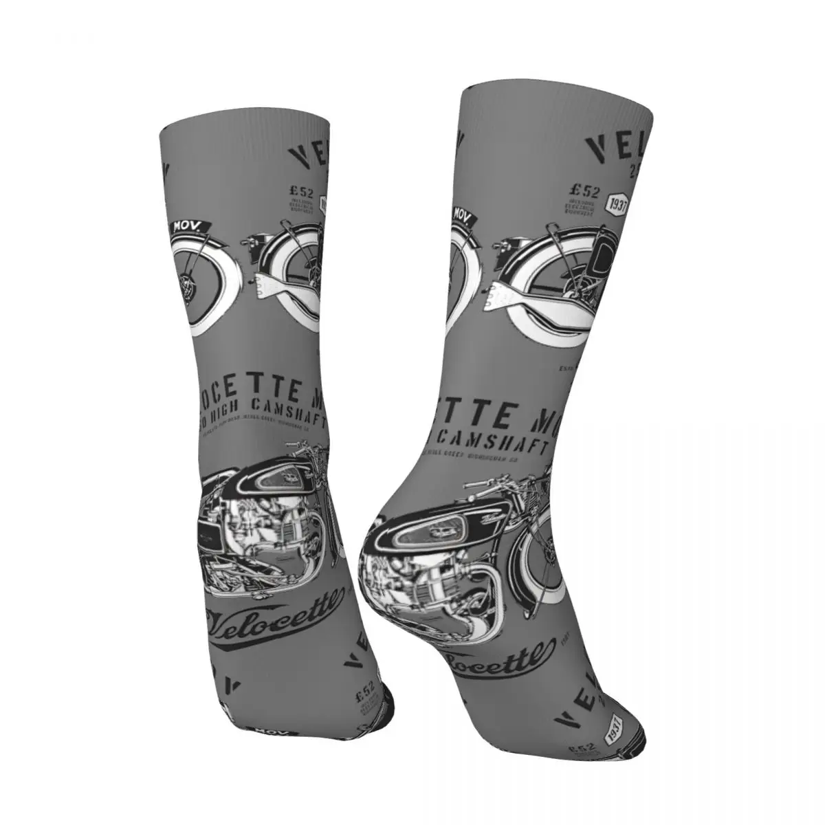 Funny Crazy Sock for Men Attractive Hip Hop Harajuku Velocette Happy Quality Pattern Printed Boys Crew compression Sock Novelty