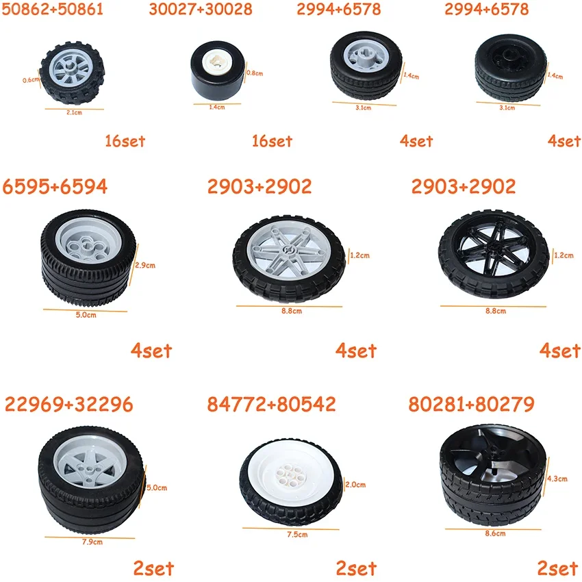 Bandenwiel Kruisgatenset Auto Vrachtwagenwielen Naaf Technische stenen MOC Motorband en velgconstructie Bouwstenen