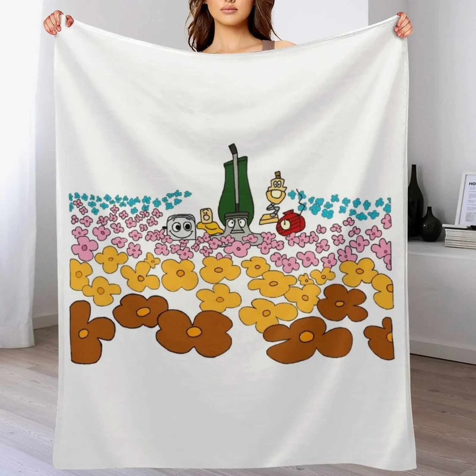 

The Brave Little Toaster - Flower Field Throw Blanket wednesday Beach Comforter Blankets Sofas Of Decoration Blankets