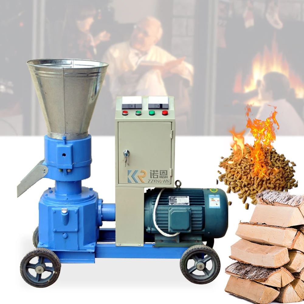 Pellet di mangime per animali di pollo da 100-150 kg/h che fa macchina per la vendita di mulini a Pellet di legno a biomassa di segatura di riscaldamento elettrico per il riscaldamento