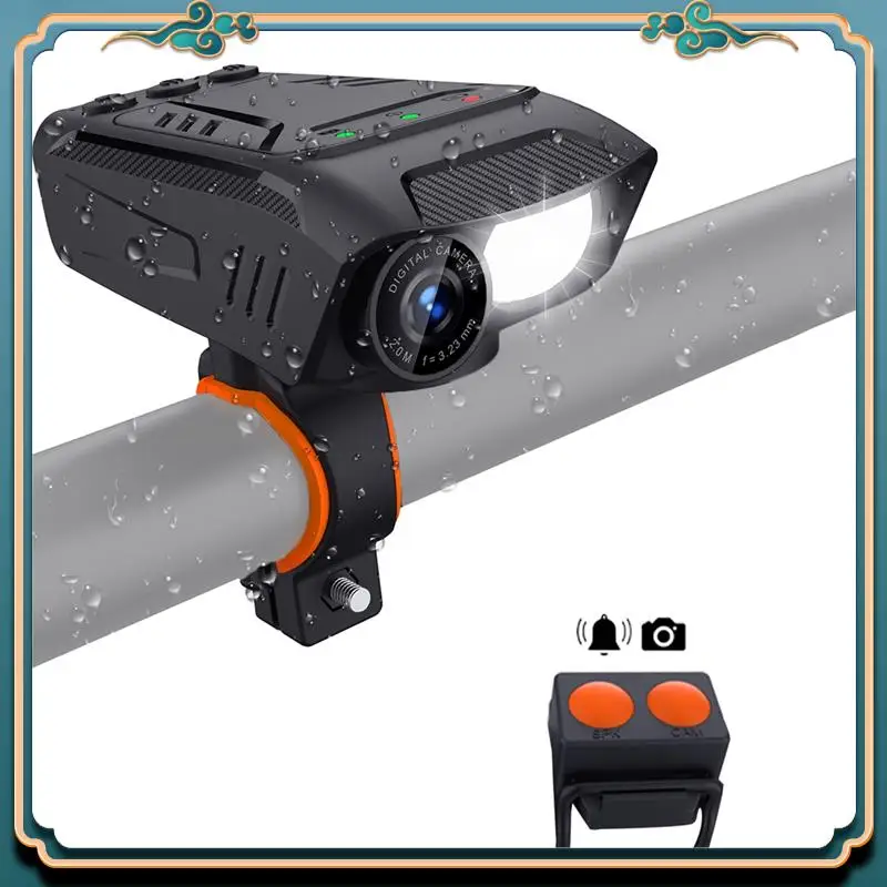 (ใหม่) -1080P 30FPS มัลติฟังก์ชั่ขี่จักรยานกล้องจักรยาน/รถจักรยานยนต์กล้องกันฝนพร้อมไฟฉาย LED แตรจักรยาน