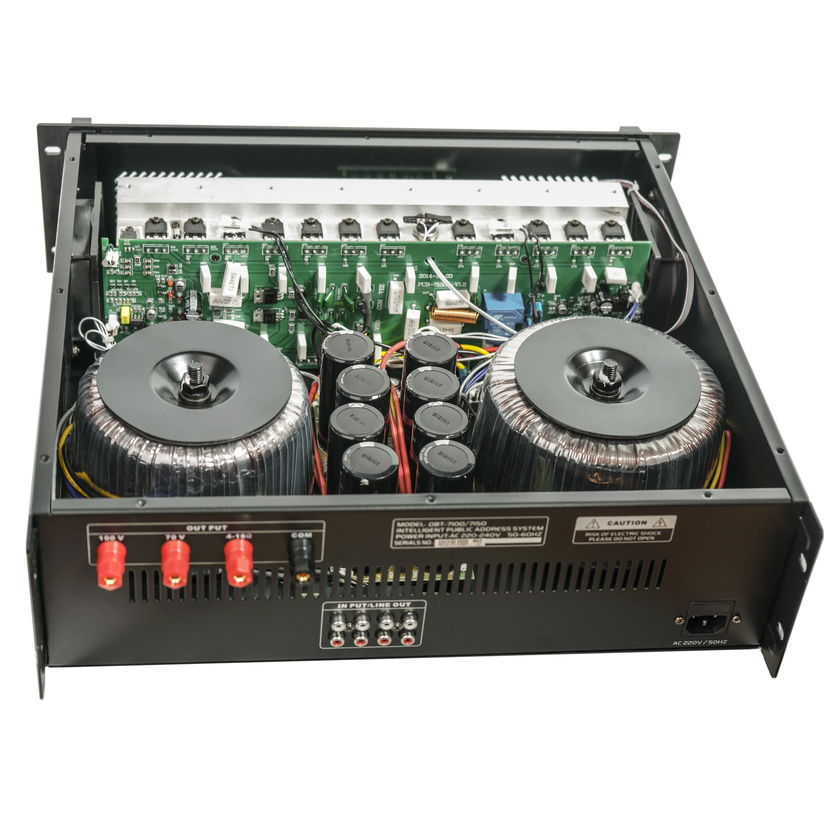 OBT-7100 1000 Watts Hifi Digital Signal Amplifier 70v Speaker Outputs Pa Power Amplifier for Sale