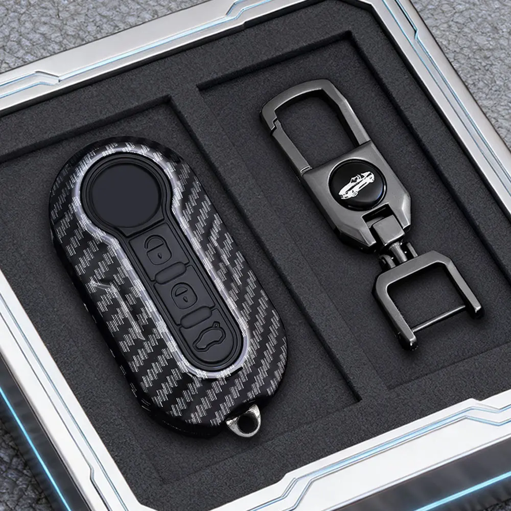 ABS Car Flip Key Case Cover For FIAT 500 Ducato Panda 500L Punto Lancia Musa For Citroen Jumper For Peugeot Boxer Accessories view 6