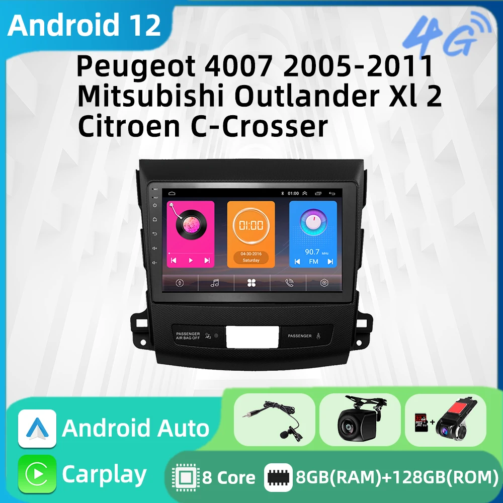 

Carplay стерео для Mitsubishi Outlander Xl 2 2005-2011 Peugeot 4007 Citroen C-Crosser 2 Din Android автомобильное радио, мультимедийный плеер