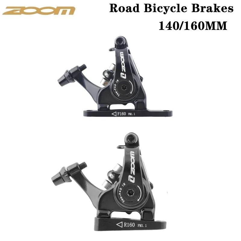 

ZOOM road bicycle line pull disc brake bilateral brake two piston flat clamp rotor 140/160MM bicycle accessories