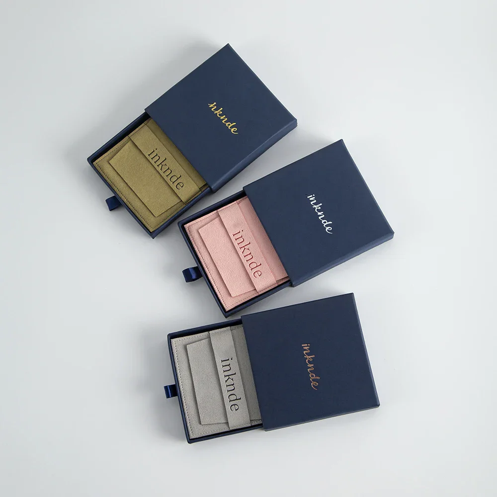 100pcs Customized Logo Jewelry Earrings Packaging Storage Bag with compartment Microfiber Suede Velvet Small Envelope Pouches