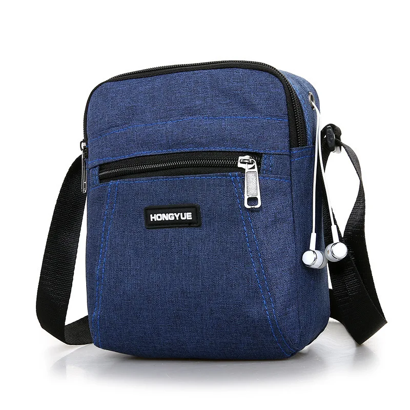 Outdoor Casual Men Single Shoulder Crossbody Bag Luxury Fashion Travel Mini Chest Bag Nylon Fanny Pack USB Headphone Jack