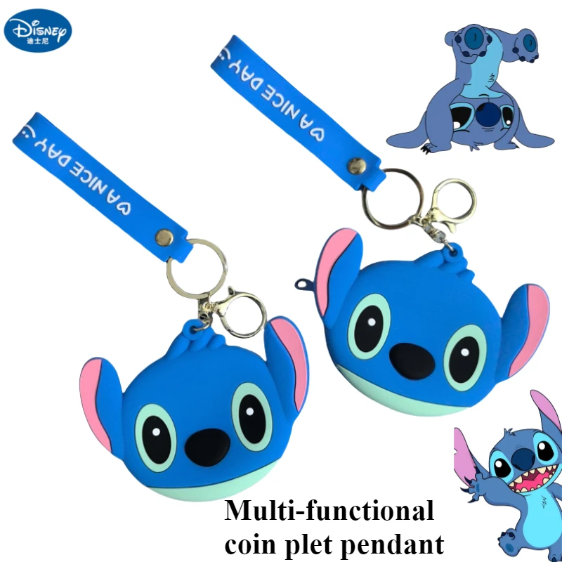Disney Stitch Kawaii three-dimensional shape school bag decoration pendant change headphone storage bag girlfriend holiday gifts