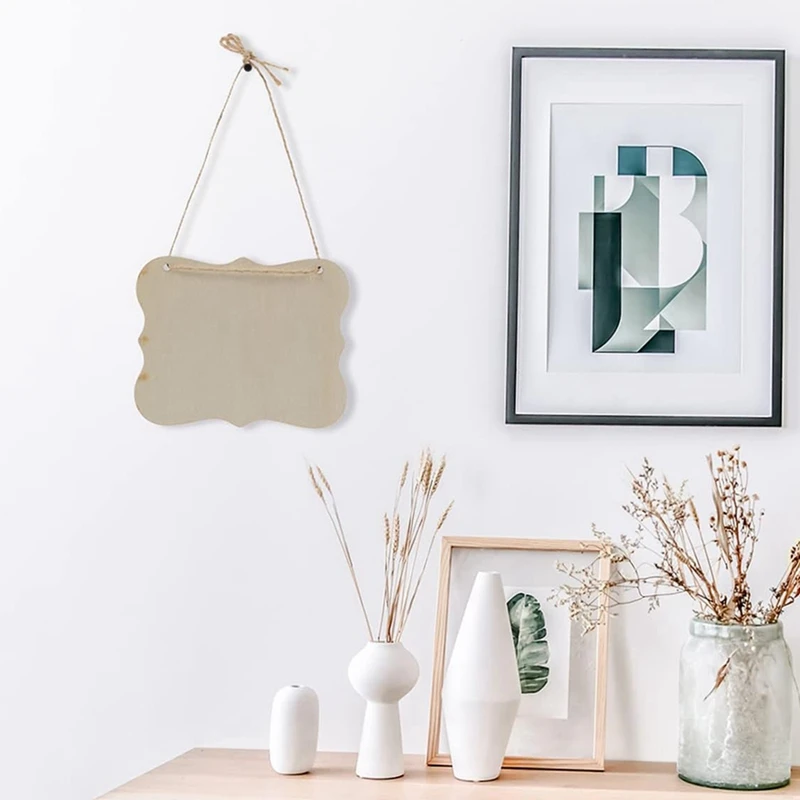 24Pcs Blank Wood Chips Ornament Front Door Sign Blank Signs For Listing Blank Wood Slices Wood