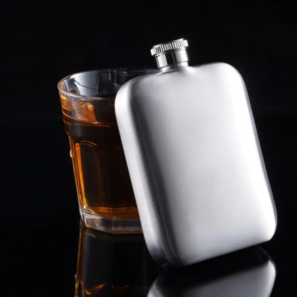 

Mini 304 Stainless Steel 6oz Wine Flagon Rectangular Unbreakable Pocket Hip Flask with Funnel Fall-resistant Drinking Pot Winter