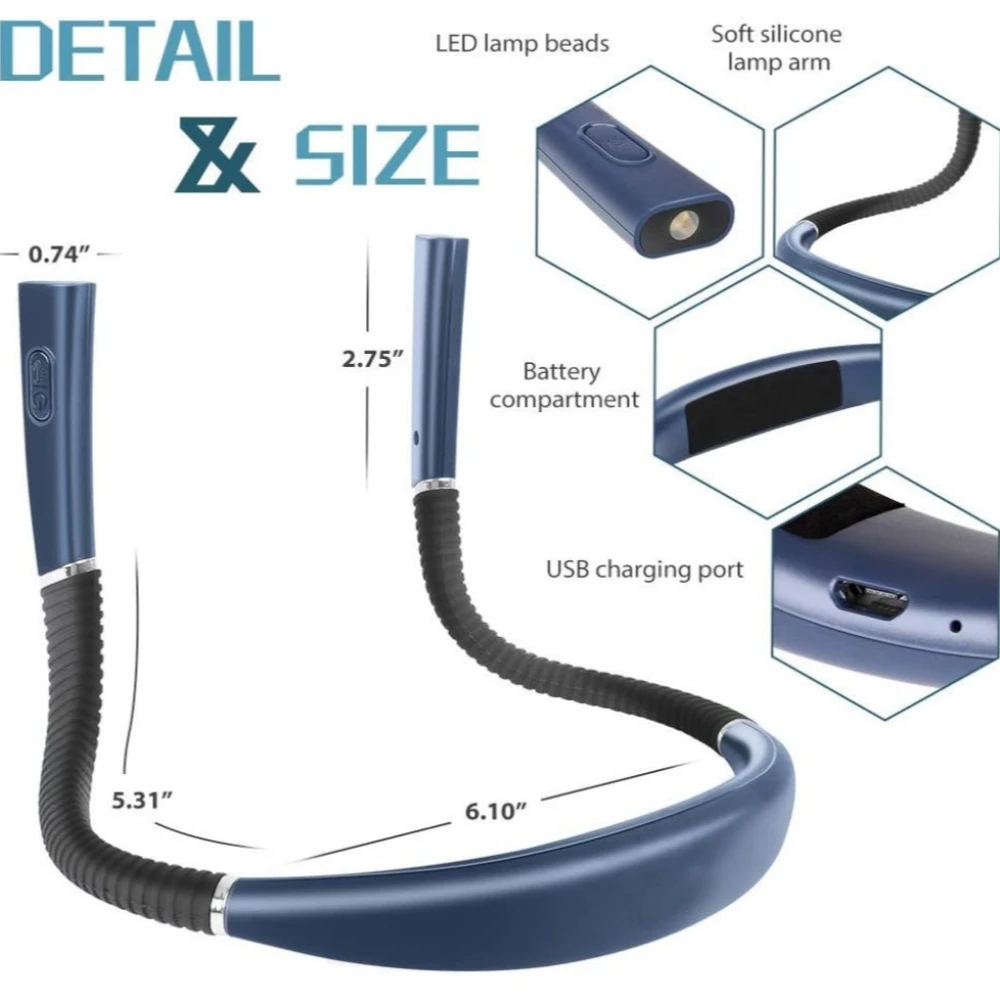 2026年フレキシブル折りたたみ式ブックライトハンズフリーledナイトライトポータブルusb充電式読書用ネックライト三色ライト人気商品