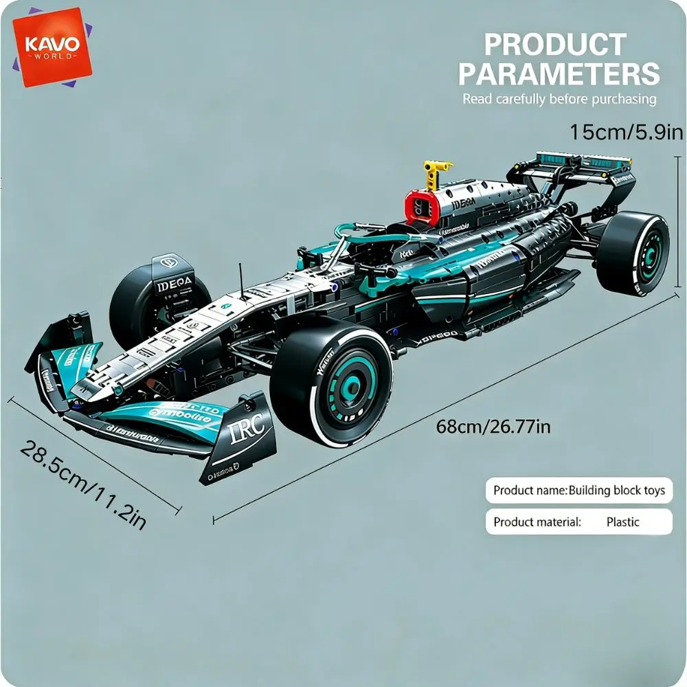 KAVOWORLD 1:8 Raceauto Bouwstenenset Flexibele Besturing Openbare Achterklep Bureaudecoratie voor Stressverlichting en Verbindende Activiteiten