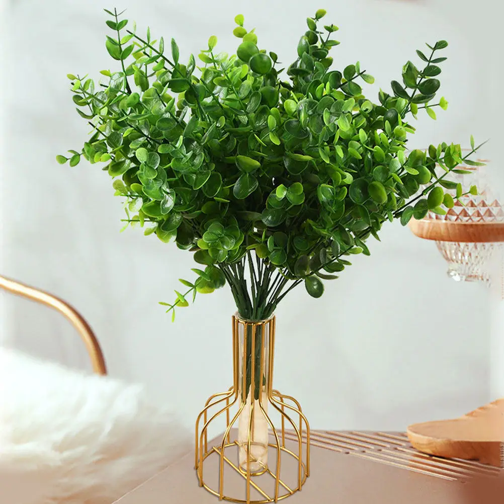 

3Pcs Faux Eucalyptus Leaves Artificial Plant Decor Simulation Greenery Wedding Table Centerpiece Vase Decoration
