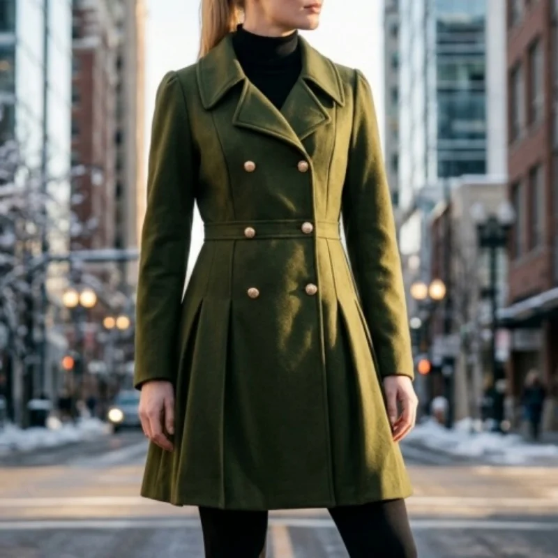 Neu eingetroffen: Damen-Trenchcoat im langen Stil, einfarbig, Streetwear, lässig, elegant, winddicht, für Damen-Oberbekleidung